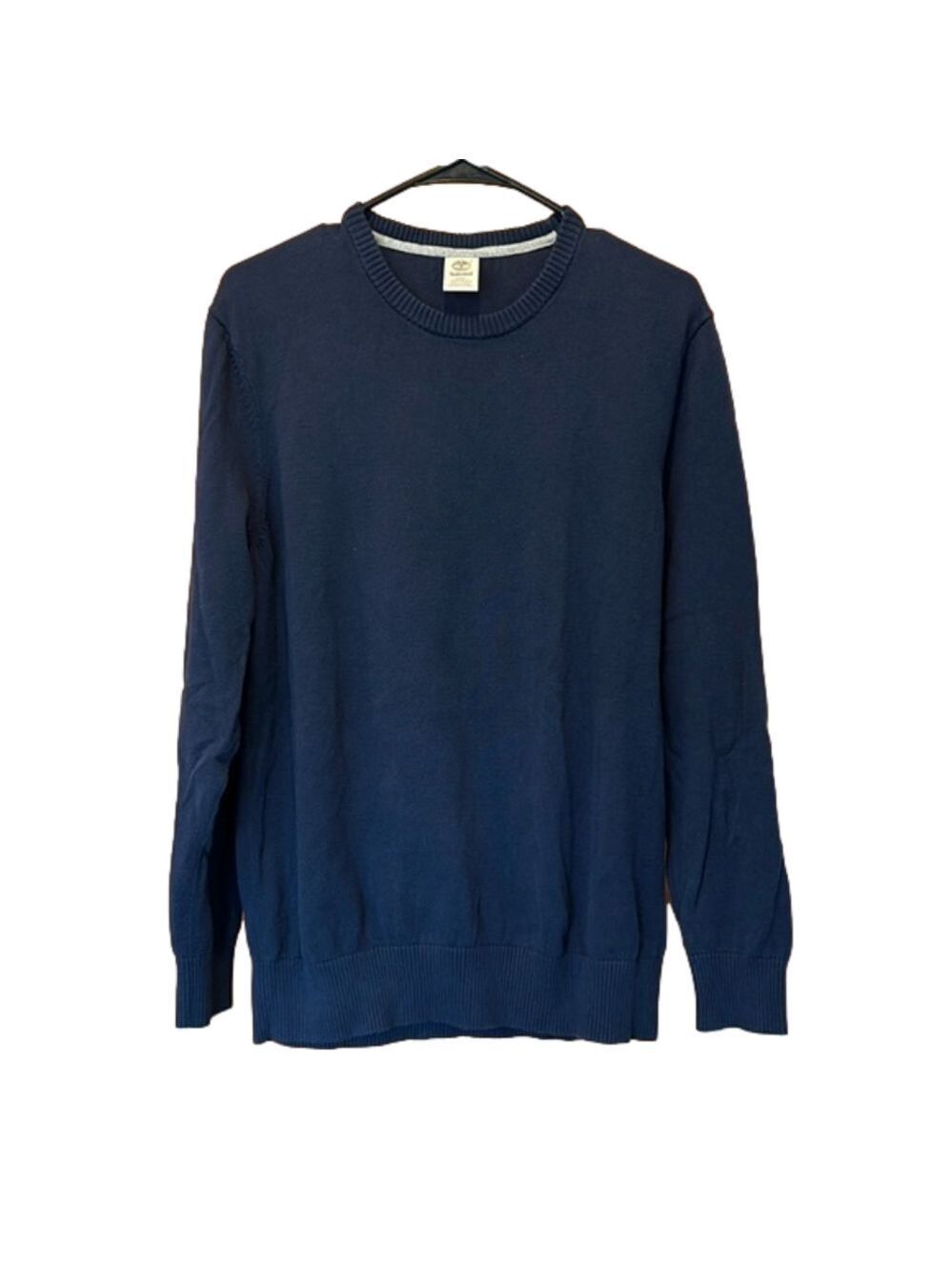 Timberland Regular Fit Crew Neck Pullover Navy Blue Mens Sweater Size Medium